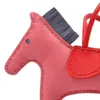 Verkliga läderkedjor Färgglada minihäst med Tassel Pony Keyring för kvinnor Charm Bag Holder Pendant Car Ornament Keychains 2021203L