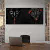 Black Woman Canvas Art Malarstwo Nowoczesne Dekoracje Ścienne Plakaty I Wydruki Postać Print Print Wall Picture do salonu Cuadros