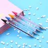 Nail Hinestone Pen Picker Wax Silicone Applicator Beads Gems Crystals Studs Manucure Double astuces Tools Dotting Tools