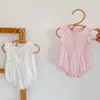 Летние дети мальчик девушка с коротким рукавом чистые цвета родины детская рожденная одежда 0-3YRS 210429