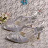 Elbise Ayakkabı Çıplak Renk Peep Toe Diamante Yaz Topuklu Düğün Gelin için Sandalet