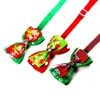 Christmas Holiday Pet Cats Dog Collar Bow Tie Adjustable Neck Strap Cats Dogs Grooming Accessories Pet Decoration Cat Dogs