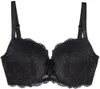 Sexy schwarzer Spitzen-Push-Up-BH Büstenhalter Plus Size BHs für Frauen C D DD DDD E F G 30 32 34 36 38 40 42 44 #7609 210623