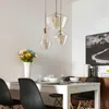 Lâmpadas pendentes pós-modernos LED lâmpada de vidro nórdico sala de jantar café transparente / champanhe cor pendurado luminária luminária