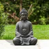 Goodeco Buddha Statue Home Room Decor Buda Figurine Zen Garden Decorazioni per esterni Scultura con collana Ornamenti da giardino 210827