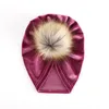 Solid Velvet Fabric Fur Ball Hat for Kids Boys Girls Baby Photograph Props Big Pompom Topknot Autumn Winter Ear Warm Beanie Cap 2633 Q2