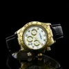 Wristwatches Wealthstar Luxury Mężczyźni Kobiety Role Zegarki Sporty Master Skórzany Pasek Quartz Auto Datejust 40mm