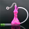 DHL gratuit Triangle verre brûleur à mazout Bong petit 10mm femelle épais Pyrex bécher Bong Recycler Dab Rigs pour fumer avec tous les accessoires pour fumeurs