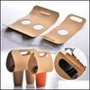 Event Festive Party Supplies Home & Garden50/100Pcs Kraft Paper Cup Holder Portable Beverage Plastic Packaging Disposable Coffee Takeaway Dr