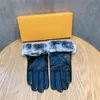 Роскошная зимняя буква вышивка перчатки женщин сенсорный экран варежки с бархатом внутри уличных дам теплые перчатки