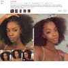 360 Lace Frontal Wig Natural Black Color Kinky Curly Curto Bob Simulaiton Perucas de Cabelo Humano para Mulheres Sintéticas