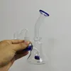 6 polegadas Hookahs mini plataformas de óleo de óleo em linha 5mm espessura bong de vidro 14mm fêmea bongs tubos de água com 4mm de quartzo banger