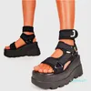 Woman Luxury Designer Sandals Summer Fashion Lady Slides Platform Wedges High Heel Sandal Soft Leather Open Toe Buckle Strap Mixed Colors