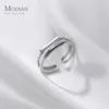 Fashion Simple 925 Sterling Silver Geometric Double Layer Line Ring for Women Resizable Opening Rings Fine Jewelry Bijoux 210707