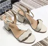 Women Sandals Designer High Heels Leather Sandals Summer Party Dress Wedding Shoes Sexy Shoes Chunky Heel Sandal Top Quality