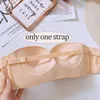 Women Sexy Push Up Strapless Bra Lingerie Backless Invisible Brassiere Seamless 1/2 Cup Bralette Underwear for Wedding Dress 210623