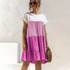 Sommer Frauen Übergröße Lose Kleid Ankunft Damen Casual Kurzarm Große Rüschen Cupcake Weibliche Strand ES 210623