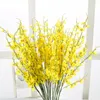 Flores decorativas Guirnaldas 95 cm 5 Rama Danza artificial Orquídea Flor de seda Planta falsa Decoración de simulación para el banquete de boda Decoración para el hogar