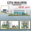 Micro Bricks City Architecture Football Stadium Mini Blocks Diamond Soccer Arena Sets 3D Model Building Kits Kids Toys Gifts X0522