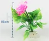Decorazioni 2 pezzi/lotto Simulazione Plastica Loto Rosa Viola Per Acqua Erba Acquario Paesaggistica
