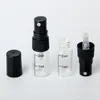 transparent perfume spray bottle 2ml portable empty glass vial with Black Plastic Pump