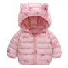 Neonate Piumini con cappuccio per bambini Cartoon Dinosuar Cappotti Autunno Ragazzi Warm Top Bambino Cerniera Capispalla JYF 211203