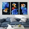 Peixe Koi Pôsteres 3 peças Impressões Pintura de lona Arte de parede para sala de estar moderna decoração de casa decorações interiores