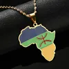 Berbers Afrika Haritası Kolye Kolye Kadın Erkek Için Afrika Berber Bayrağı Takı