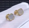 Mini tatlı Sterling Gümüş Klasik 4 Dört Yaprak Yonca Cazibe Bilezik Küpe Kolyesi 18K Gold Acate Kabuğu Wom244J için Pearl-of Pear