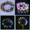 Headbands Jewelry Jewelryflashing Hair Led Light Wreathes Headwear Flower Glowing Headbandwreath Luminescent Wreath Hairband Party Drop Deli