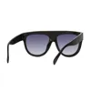 Flache Oberseite, übergroße Damen-Sonnenbrille, Retro-Schildform, luxuriöses Markendesign, großer Rahmen, Nietenschirm, UV400-Brille