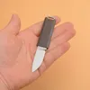 1st högsta kvalitet mini liten överlevnad rak kniv 8Cr13Mov satinblad kolfiberhandtag EDC taktiska knivar med slida
