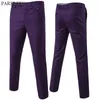 Violet Slim Fit Robe Droite Pantalon Hommes Marque Bureau Formel Pantalon À Devant Plat Hommes D'affaires Costume De Mariage Pantalon Mâle 210522