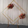 Party Decoration Metal Wedding Arch Stand Geometric Gold Flower Frame Floral Bakgrund Ballong Kit Diamond Backdrop5199637