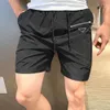 Men Summer Slim Shorts Gym Fitness Bodybuilding Running Male Short Pant Knee Length Breathable Mesh Sportswear Designers Beach Pants