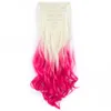 7 stks / set 130G Synthetische Clips Hair Extensions Pieces Ombre Curly Grote Golvende Hoge Temperatuurvezel voor Vrouwen