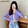 Women Lace V-Neck Knitted Office lady Short Sweaters Cardigans Lady Korean Soft Thin Summer Cardigan Outwear Female 210601
