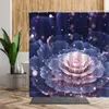 Zen Lotus Shower Curtain Purple Dream Color Flowers Background Bathroom Decoration Polyester Waterproof Bath Curtains With Hooks