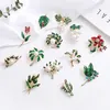 Sweet Fresh Green Brooches Flower Leaf Bouquet Lily Plant Brooch Pins For Women Holiday Gift Wedding Jewelry Badges