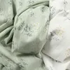 1 м Жаккардовые ткани хлопчатобумажной ткани, маленькая цветочная печать мягкая хлопчатобумажная ткань, ткань одежды у счетчика, белый 210702