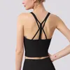 Terug ondergoed schokbestendige verzamelde yoga sport beha fitness vest kleding vrouwen anti-zweet training snel droge push-up gewatteerde gym kleding