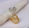 Wholesale Double Bead Napkin Ring Western Food Napkins Rings Gold Silver Hotel Home Table Trinkets Towel Holder Buckle Decor