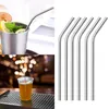 Drinking Straws 8pcs Stainless Steel Coloured Reusable Includes 2pcs Long Cleaning Brushes