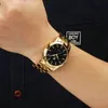 男性トップブランドの高級ゴールデンウォッチメンズ防水クォーツステンレス鋼メンズ腕時計ボックスRelogio Masculino x0625