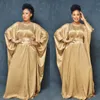Kadınlar için etnik giyim 2021 afrika elbiseler yüksek kaliteli taklit ipek kemer zarif uzun elbise moda