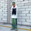 Uncledonj Graffitiの手紙ジーンズの男性が苦しんでいるデニムジーンズ韓国のファッション服デザイナーのヒップホップUM2006-6