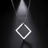Designer halsband lyx smycken Unifig minimalistisk geometrisk för män rostfritt stål triangel rhombus choker hip pop punk party födelsedaggåva