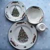 British Classical Style Christmas Dinner Dishes & Plates Ceramic Festival Celebration Steak Soup Steak Pizza Cake Plate Porcelain