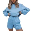 Koşu Setleri Fitness Sportswear Suits Women Priolsuit Büyük boy Hoodie İki Parçası Set Uzun Kollu Sweatshirt Jogging Kısa Pantolon S4557862