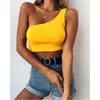 Vrouwen tank oogst top naadloze ondergoed vrouwelijke een schouder crop tops sexy lingerie bandeau tops camisol tanks femme mode y0622